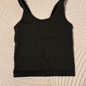 Dark Green Ribbed Women's Tank Top